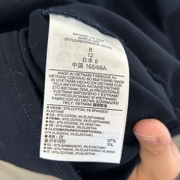 Gap Navy Blue Button Front Pleated MIDI Dress Size 8 - Picture 6 of 7